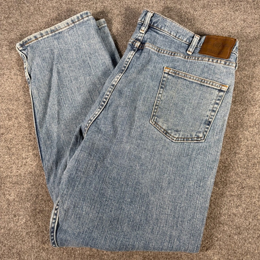 Wrangler Mens Relaxed Fit Light Wash Denim Jeans 42x30 9KRLAVS #4314
